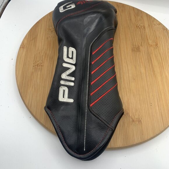 Ping G410 Driver Leather Headcover Black Red White - Picture 4 of 6